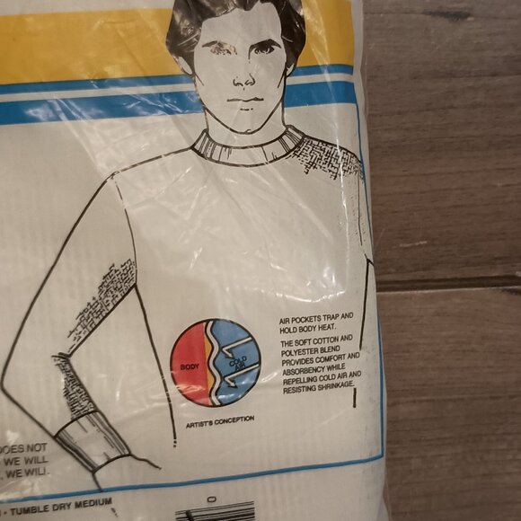 Vintage Fruit of the Loom Men's 1 Thermal  Shirt Size Medium 38-40 1983 New - Picture 6 of 8